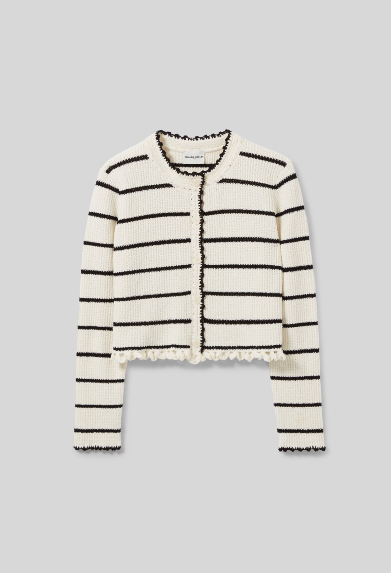 Feinstrick-Cardigan mit Streifen