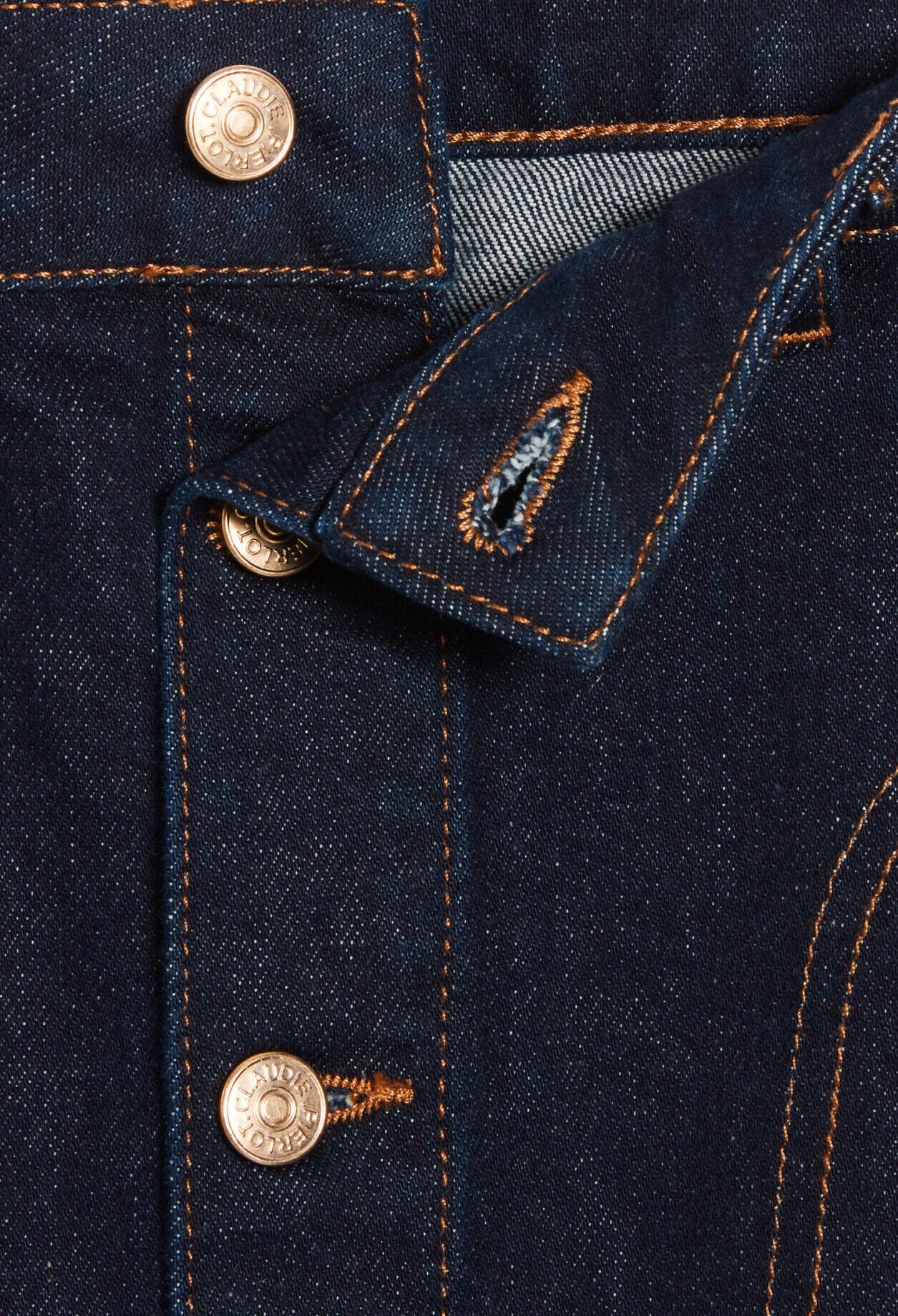 Blauer mittellanger Jeans-Rock