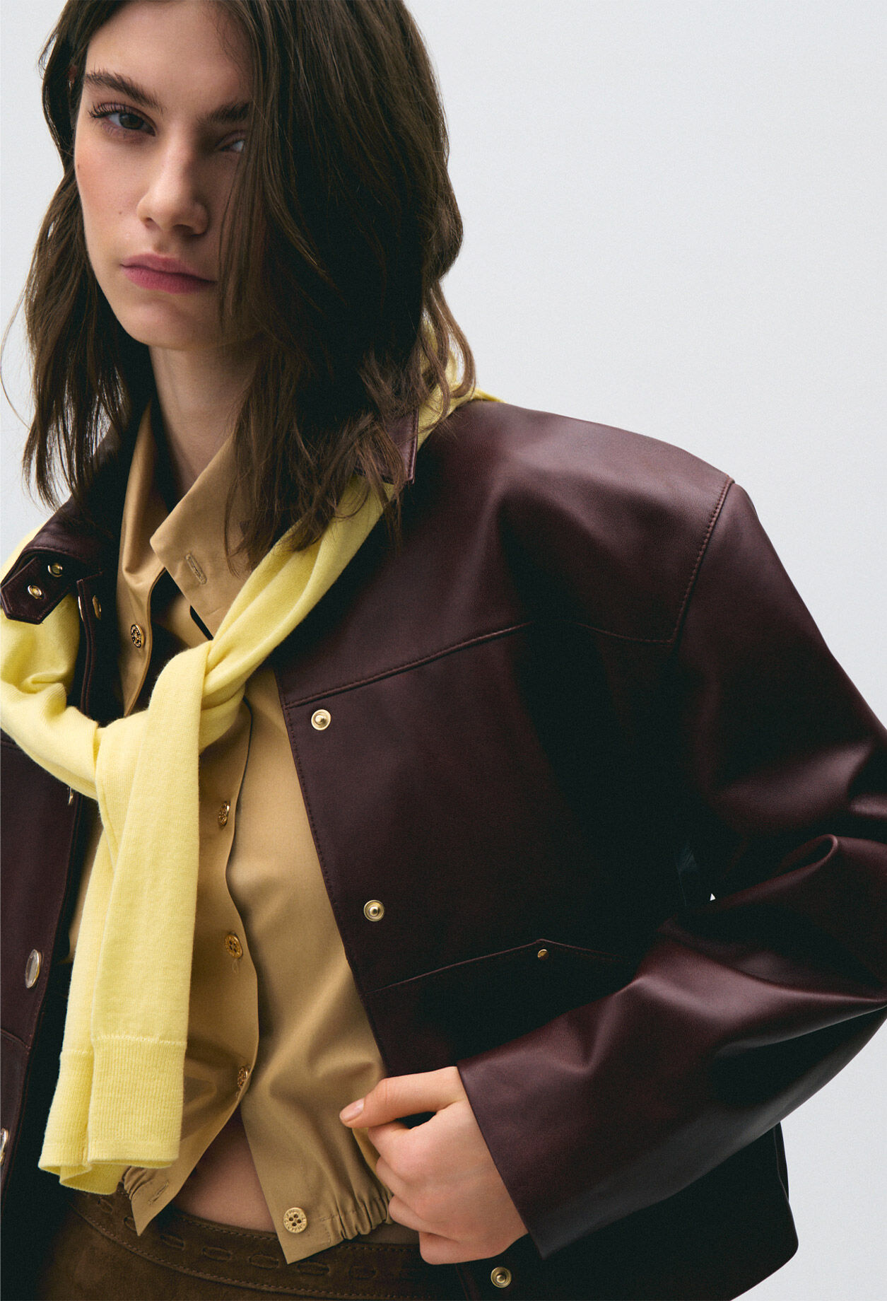 Kurze Lederjacke