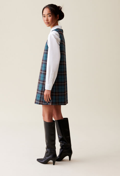 Ärmelloses Kleid mit Karomuster