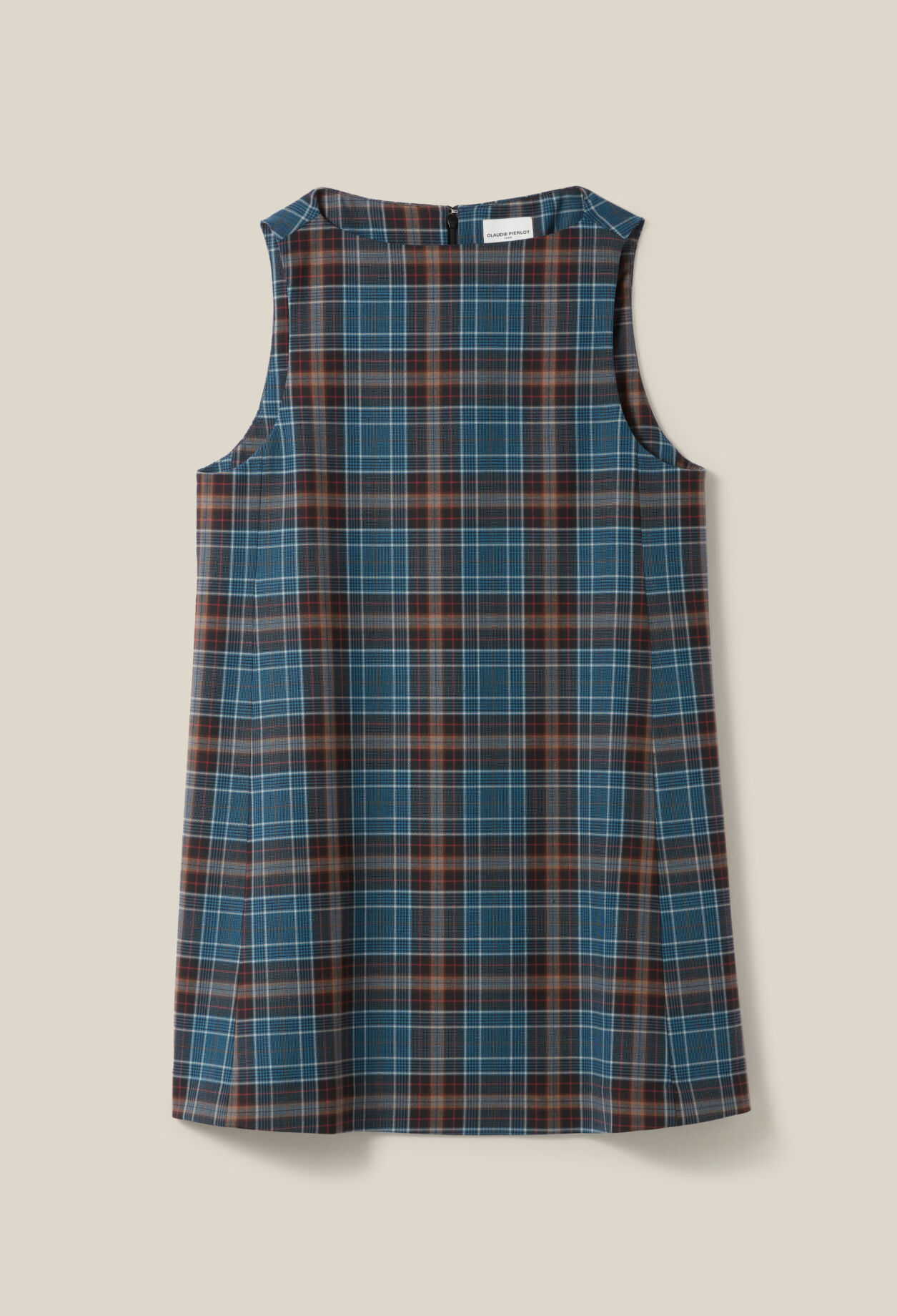 Ärmelloses Kleid mit Karomuster