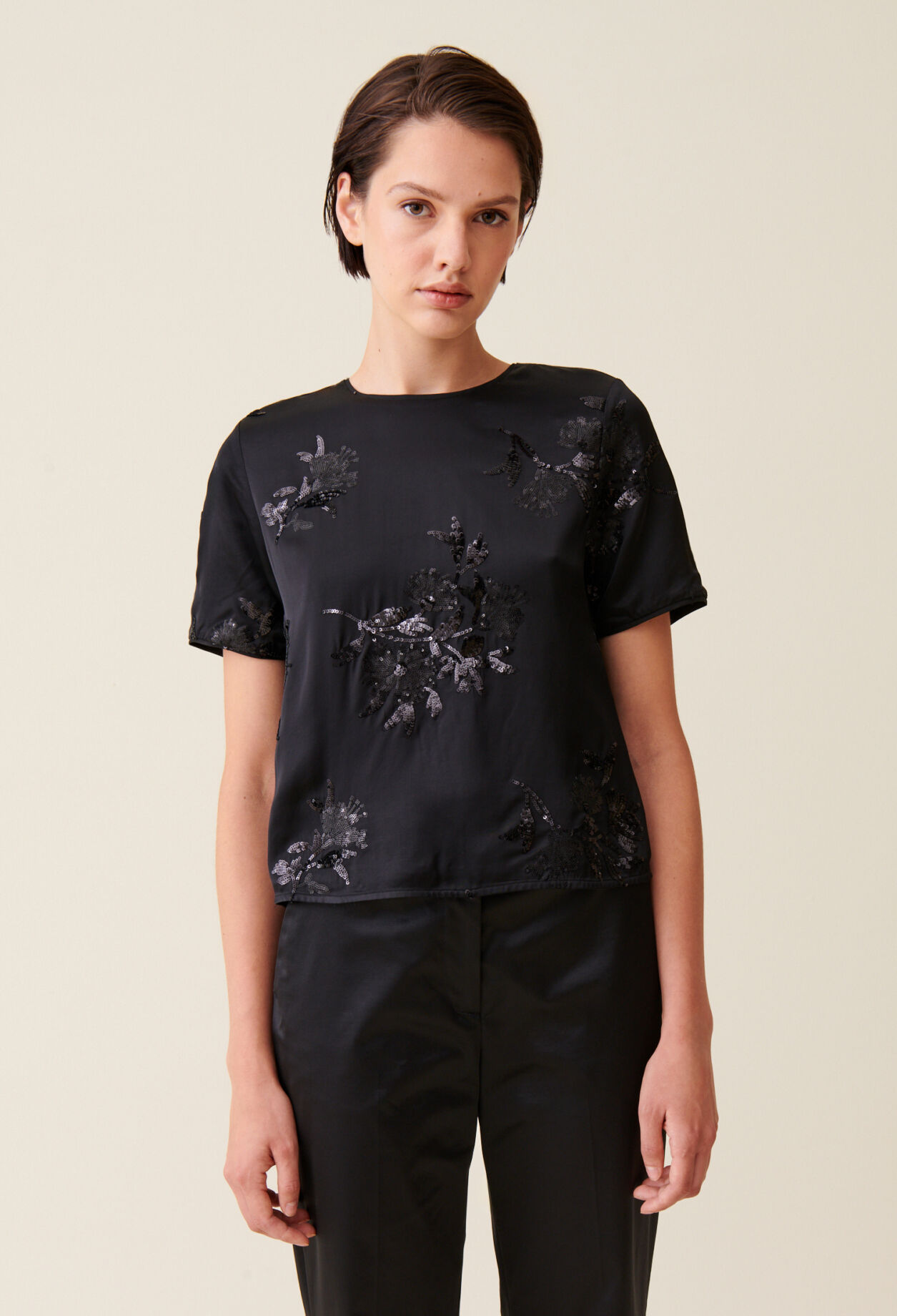 Schwarzes Top Pailletten