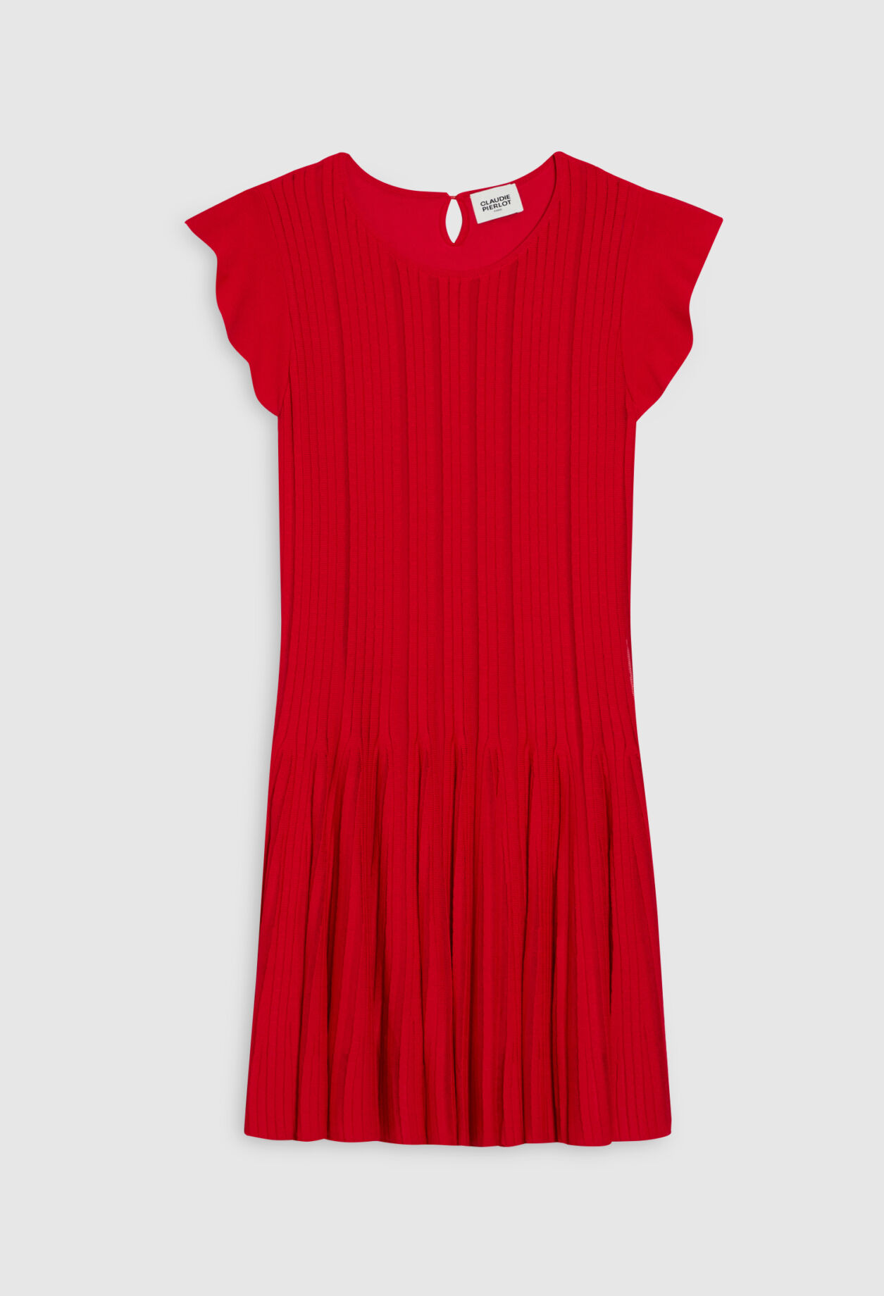 Kurzes Strickkleid rot