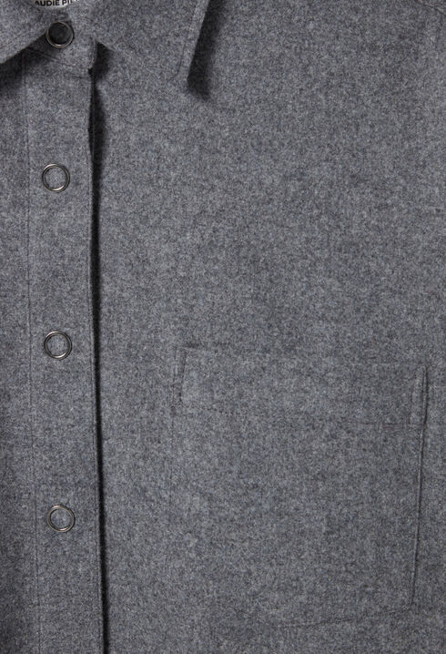 Oversize-Hemdjacke in Grau