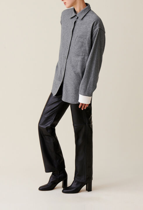Oversize-Hemdjacke in Grau