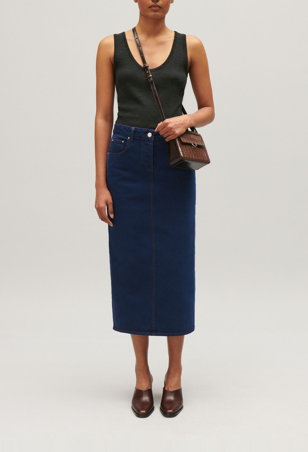 Jeans Midirock Blau