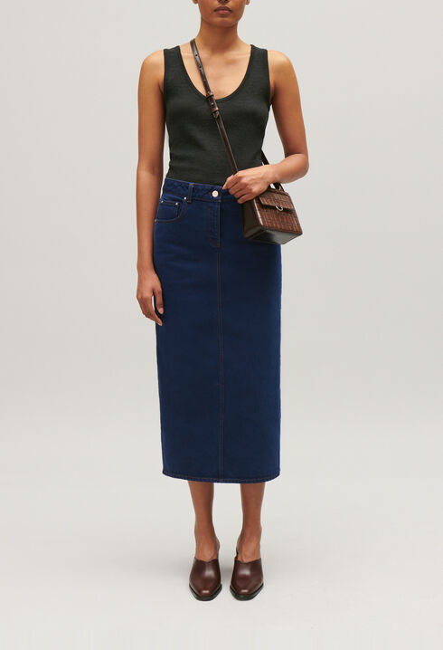 Jeans Midirock Blau