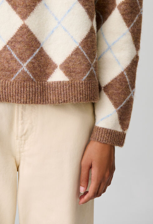 Mehrfarbiger gerader Pullover