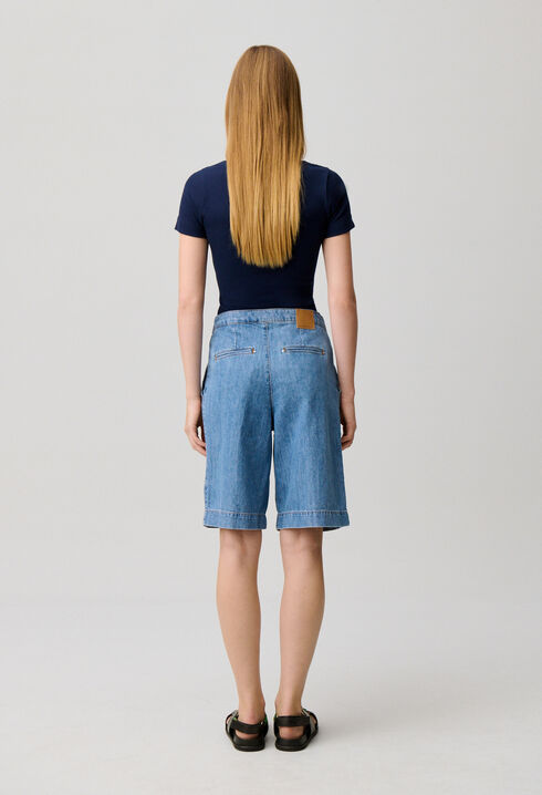 Denim-Shorts mit Matrosenlatz