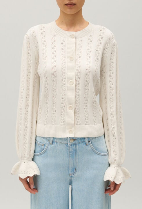 Strick-Cardigan Ecru