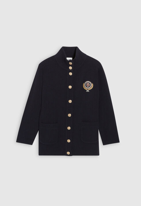 Cardigan mit gesticktem Wappen