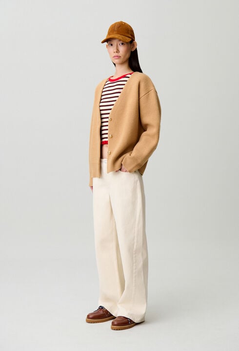 Denim-Jeans aus Baumwolle, Ecru