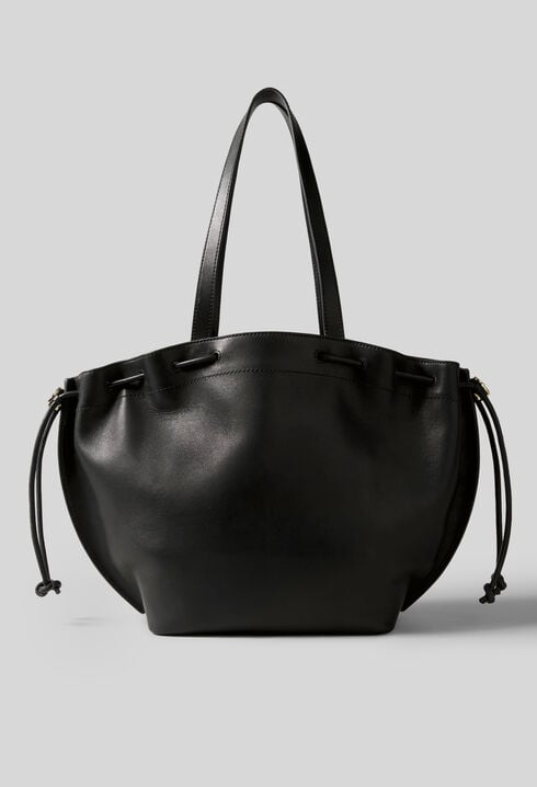 Glattleder-Shopper Goldlogo