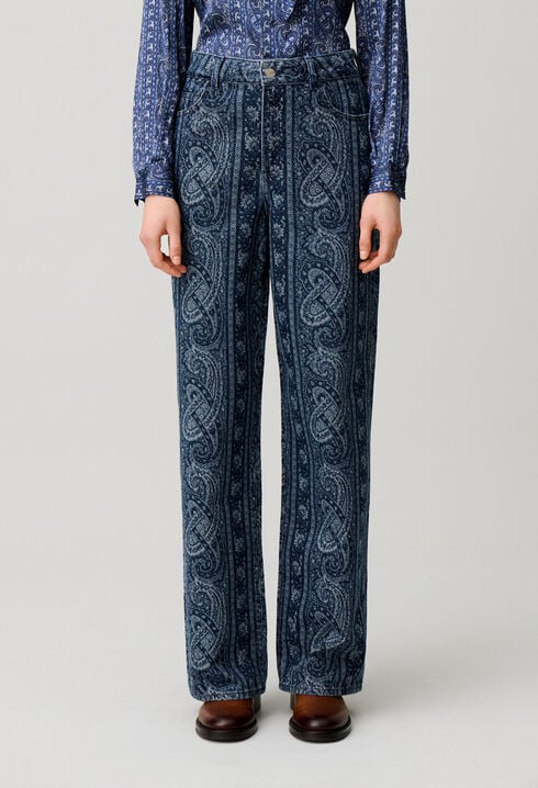 Gerade Denim-Jeans mit Print