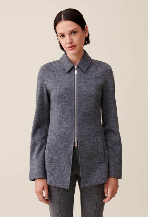 Taillierter Reißverschluss-Blazer