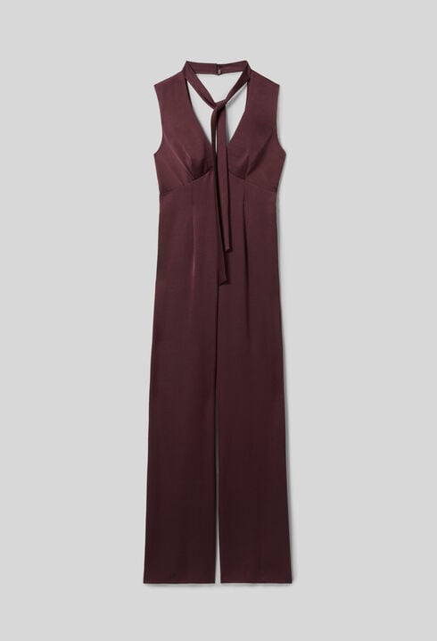 Fließender Satin-Jumpsuit