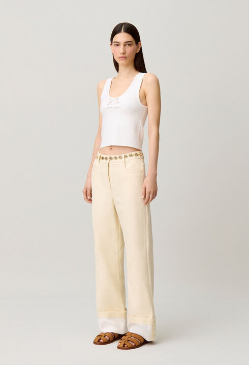 Kurzes Top mit gekreuzten B&auml;ndern