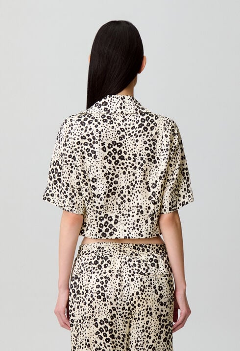 Satinhemd mit Animalprint