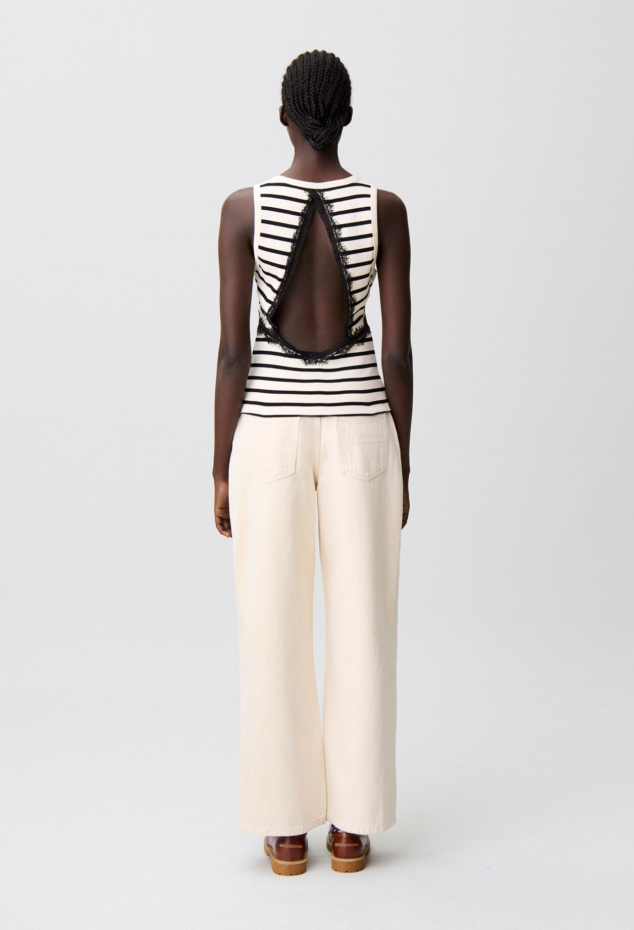 Breton-Shirt aus Baumwolle, Spitze