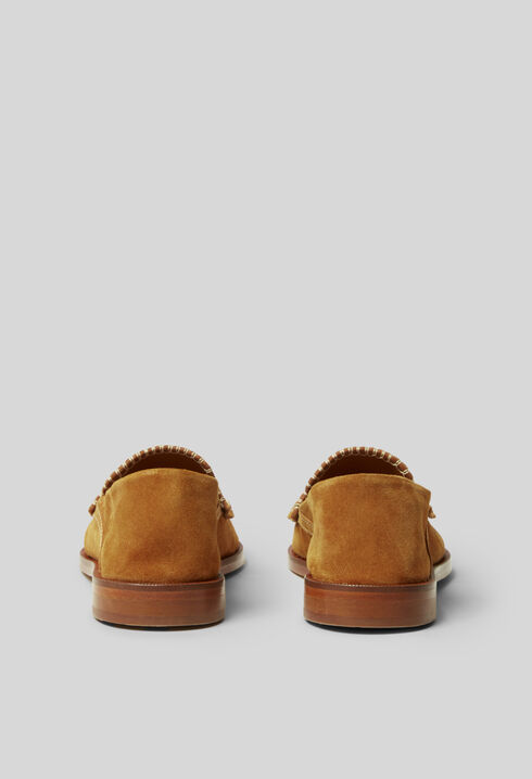 Wildleder-Mules mit Monogramm