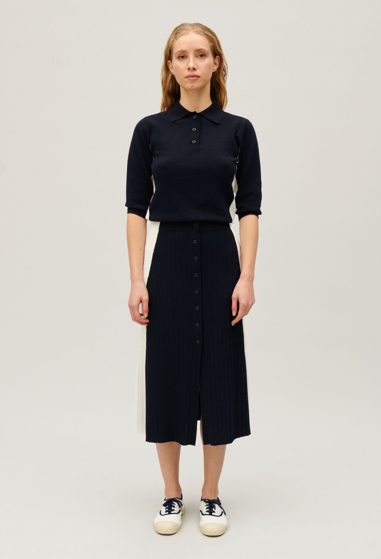 Polo-Pullover zweifarbig