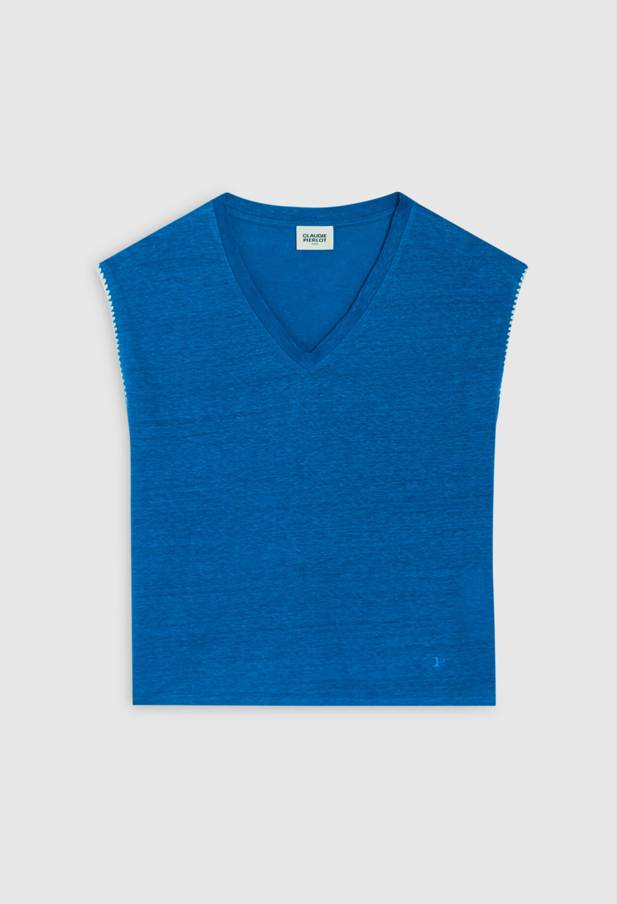 T-Shirt aus Leinen in Blau