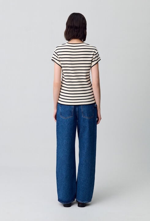 Gestreiftes Kurzarm-T-Shirt