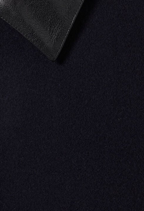 Jacke aus Wolle Kunstlederkragen