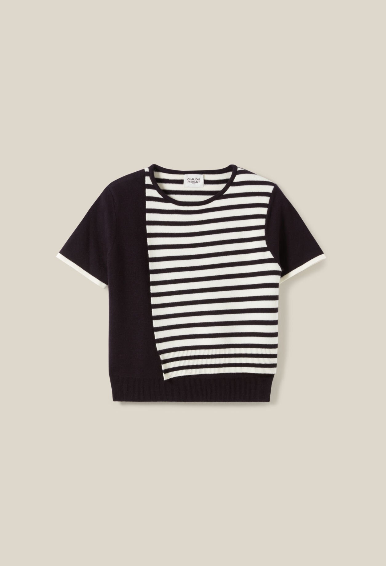Gekürzter Marine-Pullover