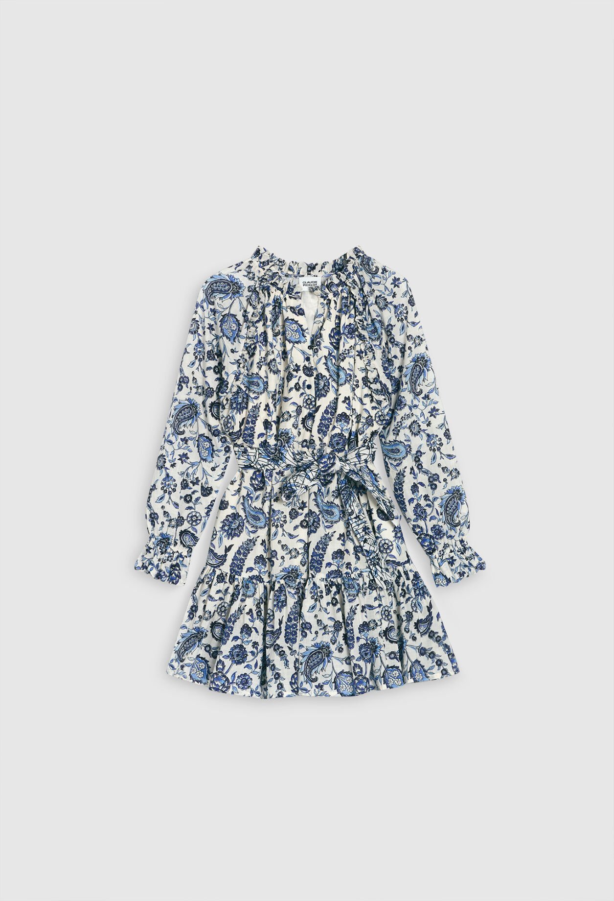 Kleid mit Gürtel und Blumenmuster