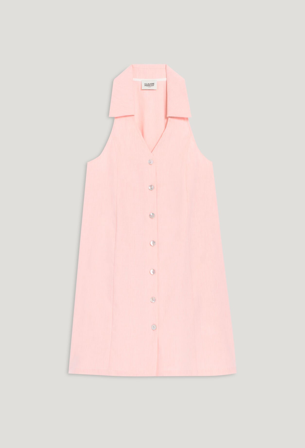 Kurzes, geknöpftes Babydoll-Kleid