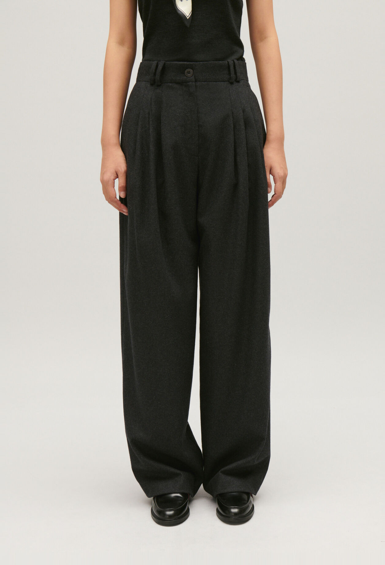 Weite Hose grau meliert
