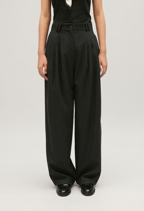 Weite Hose grau meliert