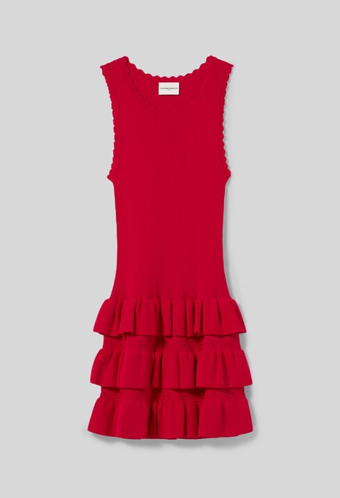 Rüschen-Strickkleid