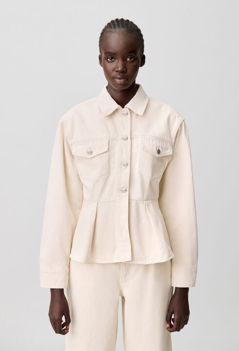Jeans-Blouson Ecru Langarm