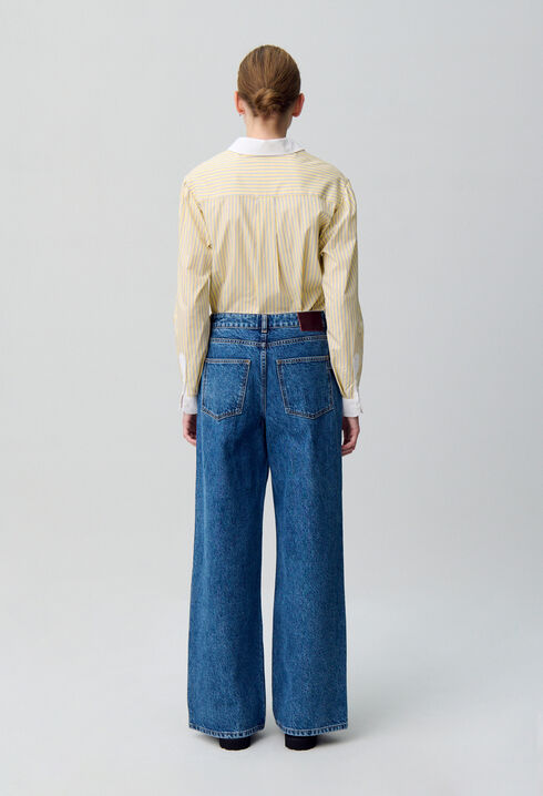 Weite gerade Jeans aus Denim