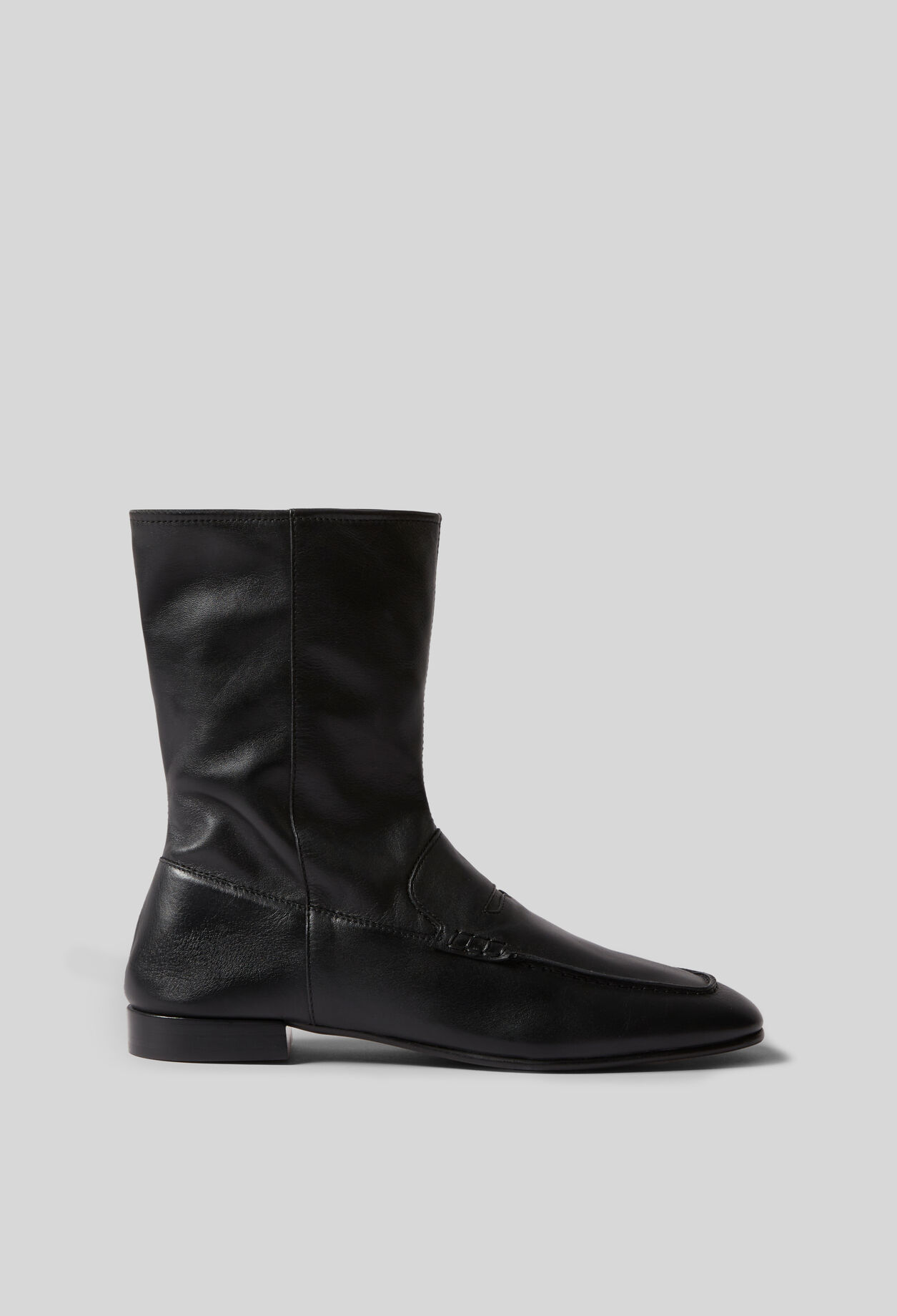 Mokassin-Stiefeletten aus Leder