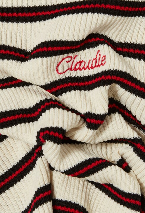 Dreifarbig gestreiftes T-Shirt