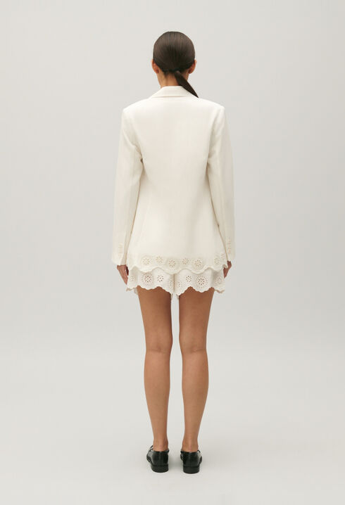 Blazer aus Halbleinen Ecru