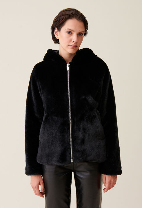 Kapuzenjacke aus Kunstpelz