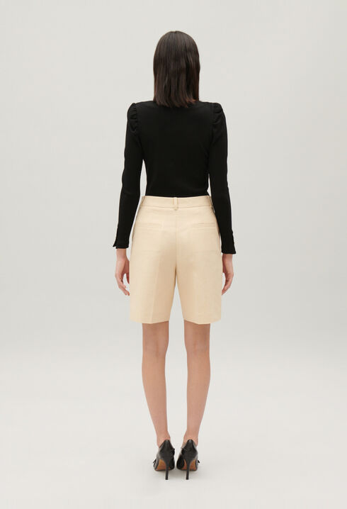 Bermuda aus Baumwolle Hellbeige