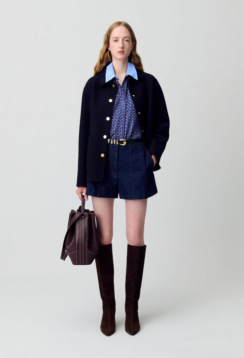 Kurze Jeans-Shorts in Raw Denim