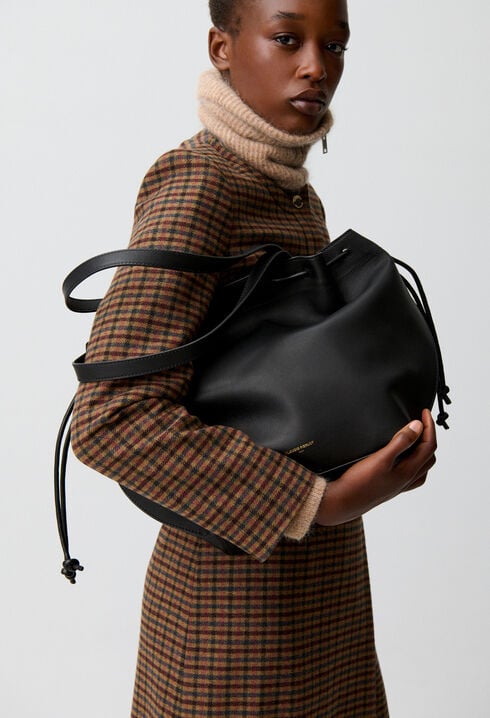 Glattleder-Shopper Goldlogo