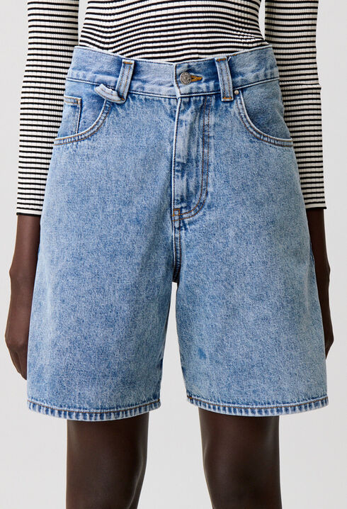 Denim-Shorts mit geradem Bein