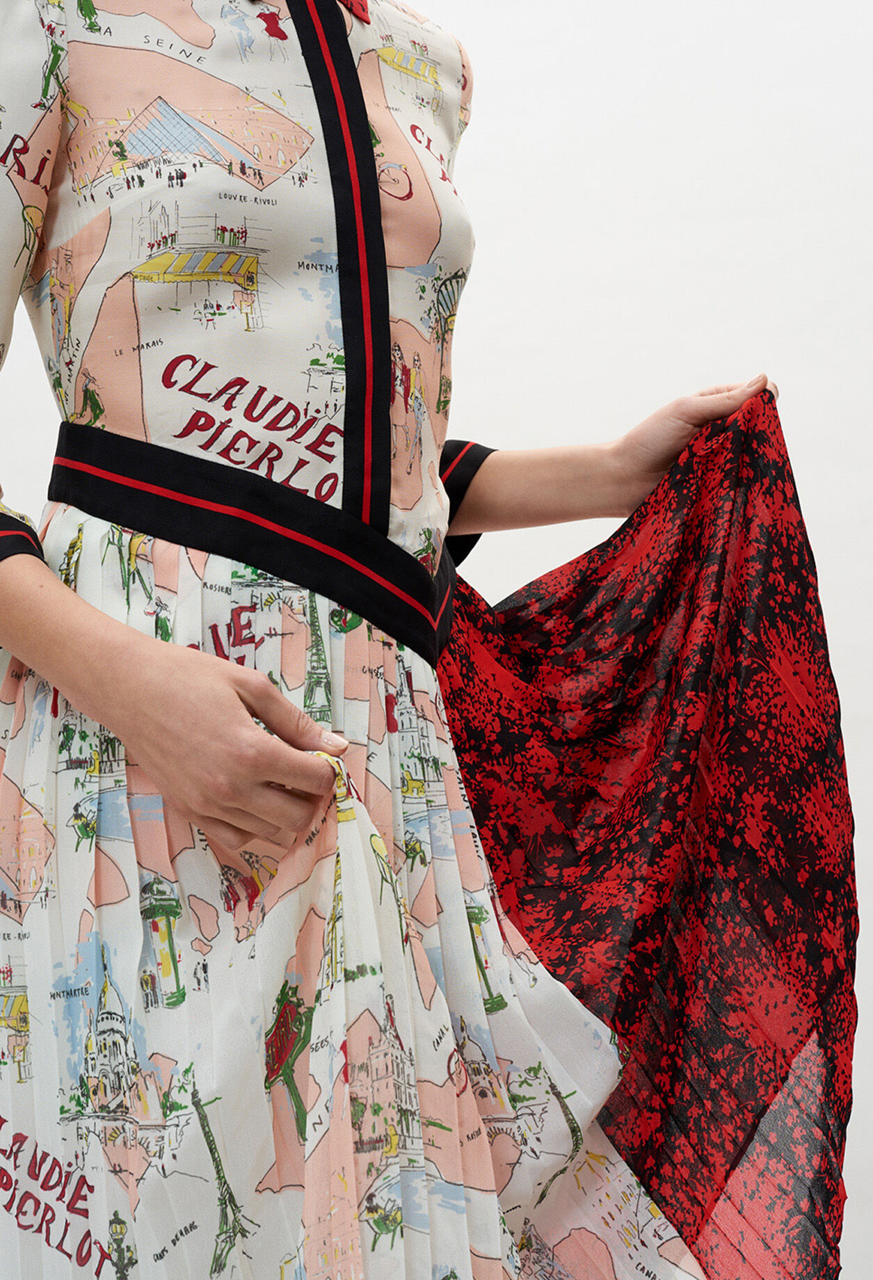 Bedrucktes mittellanges Kleid