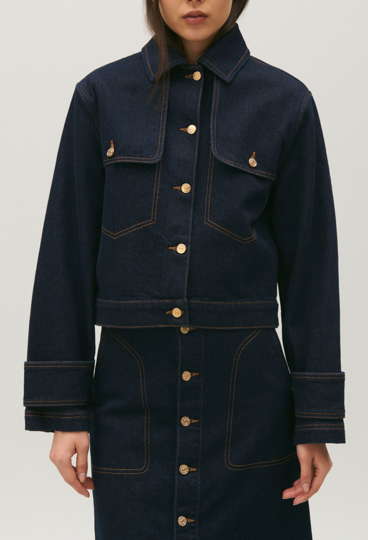 Blaue Raw-Jeansjacke