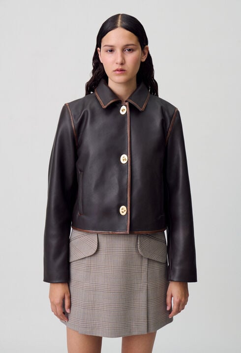 Kurze Jacke aus Vintage-Leder