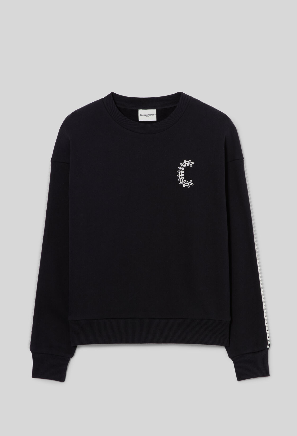 Bio-Sweatshirt mit C-Stickerei