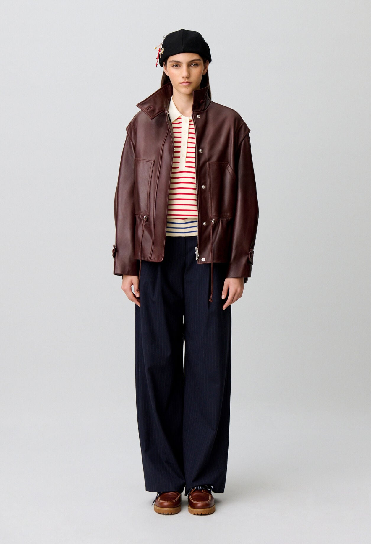 Weit geschnittener Lederblouson
