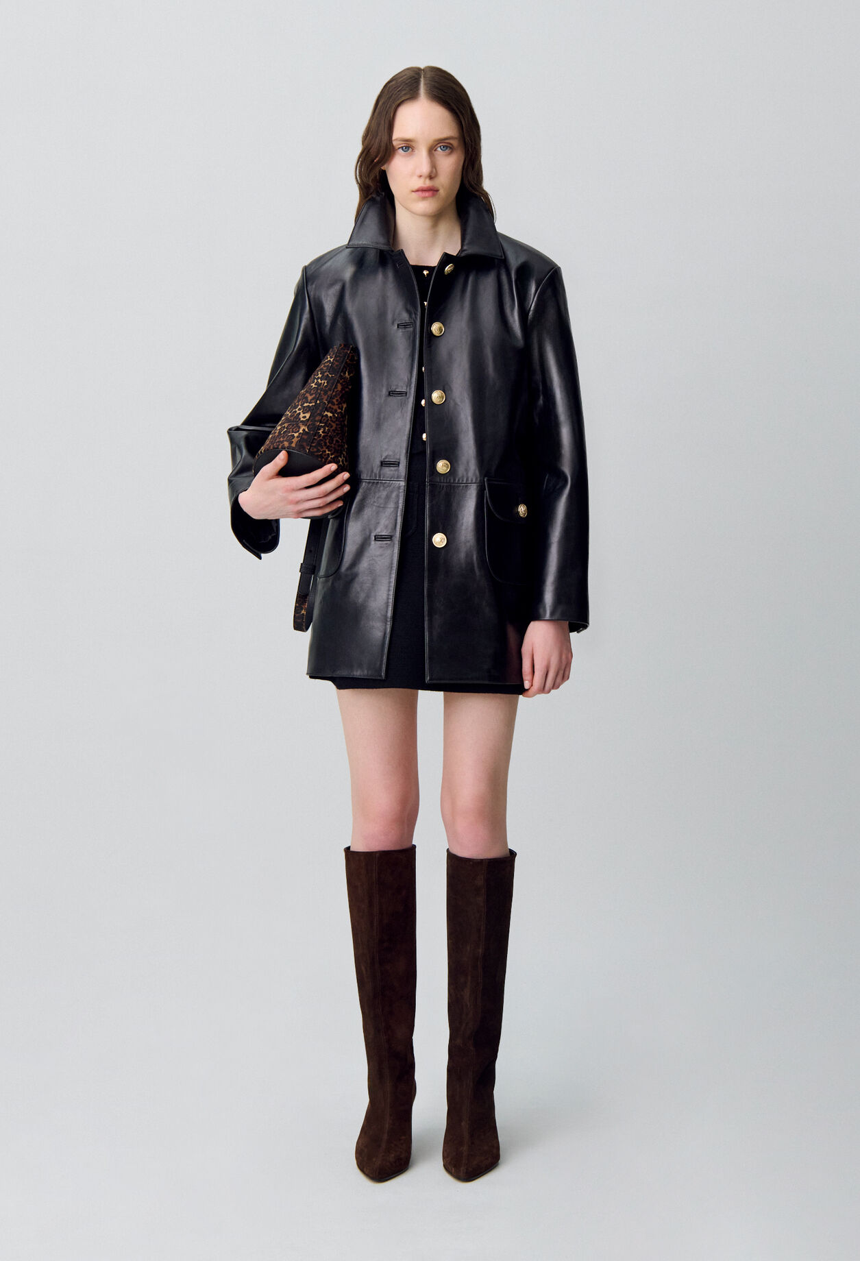 Weite Lederjacke